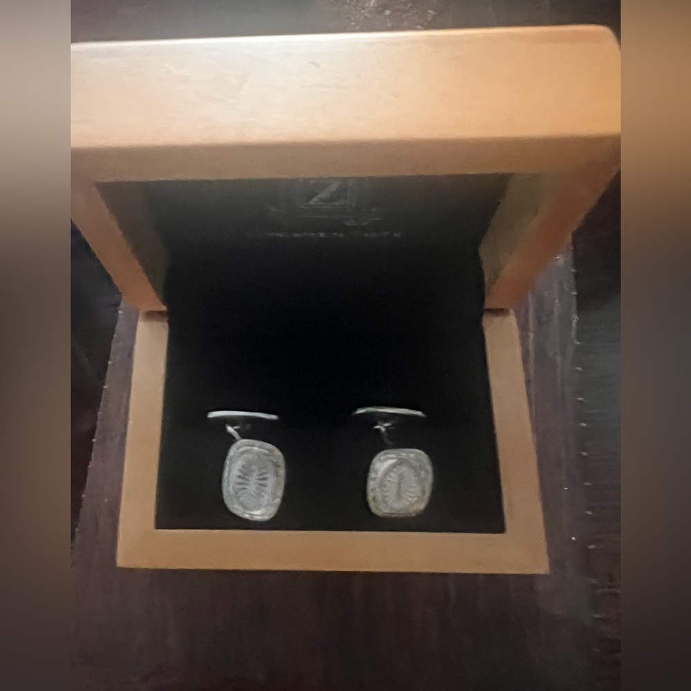 Antique Silver Oval Cufflinks - Picture 6 of 6